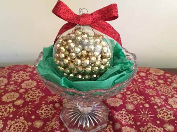 Bead Garland Christmas Ornament - In Bowl
