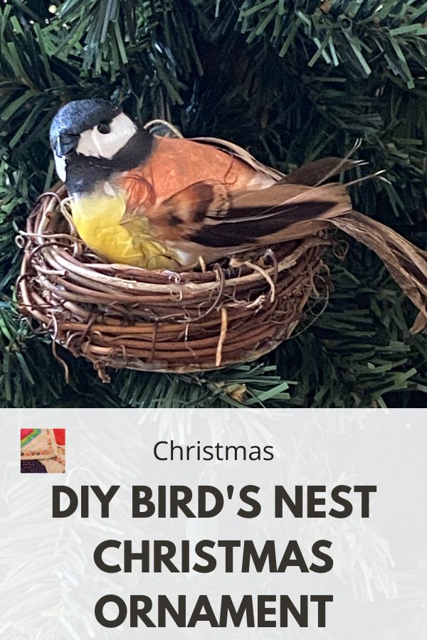 Bird's Nest Christmas Tree Ornament - pin
