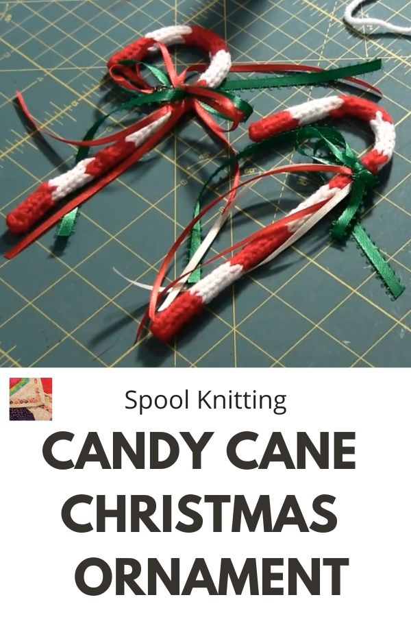 Candy Cane Ornament - Spool Knit - pin