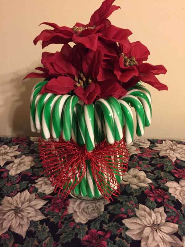 Diy Candy Cane Vase Dollar Store Craft Needlepointers Com