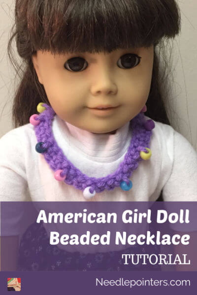 Doll Crocheted Beaded Necklace Tutorial - Pin