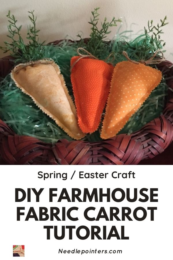 DIY Farmhouse Fabric Carrot Tutorial - pin
