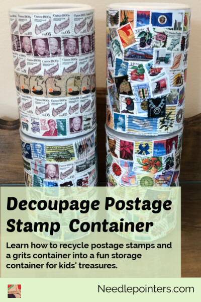 Decoupage Postage Stamp Container Tutorial - pin