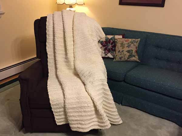 Easy and Soft Crocheted Blanket on Chair