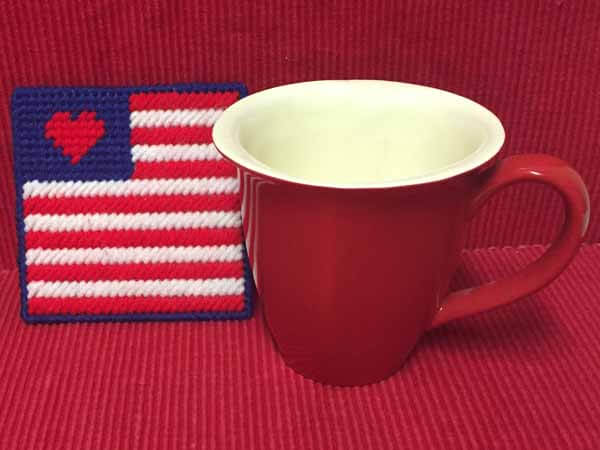 Patriotic Flag Coaster Tutorial Finished with Glass