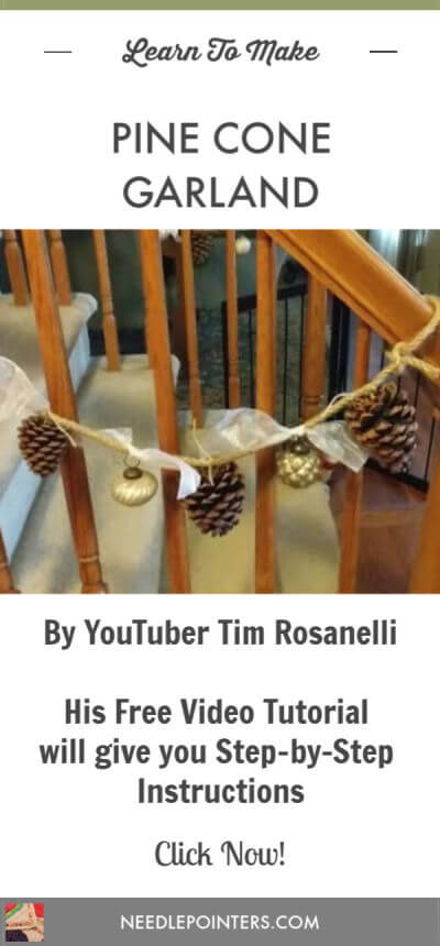 DIY Pine cone and Ornament Garland - Pin