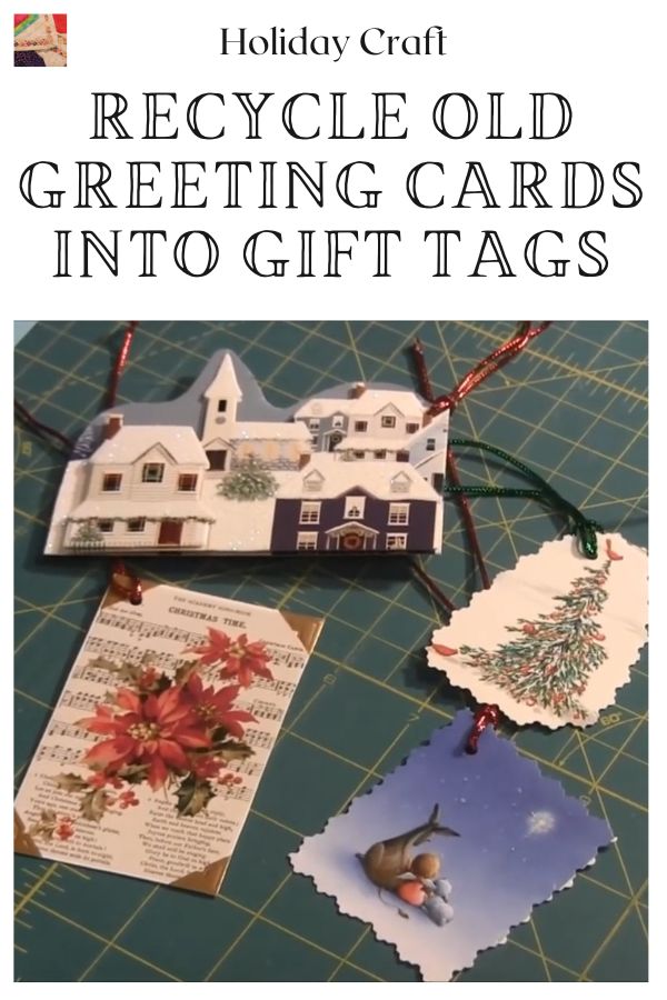 Recycle Old Greeting Cards into Gift Tags pin