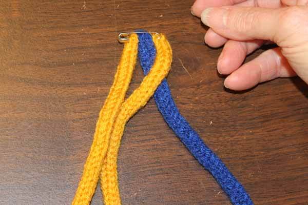 Spool Knitted Braided Bracelet - Braid Step 1