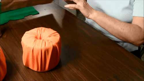 Fabric Toilet Paper Roll Pumpkin - Wrapped Roll