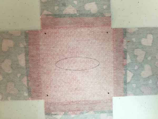 Valentines Tissue Box Cover - Tracing