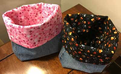 Lined Recycled Jeans Fabric Basket - Competed