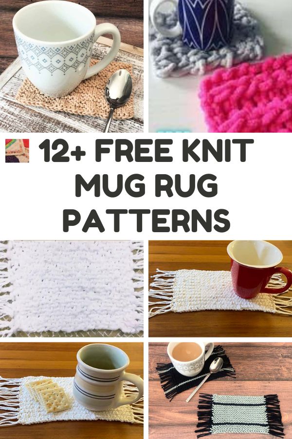 12+ Free Knit Mug Rug Patterns and Tutorials