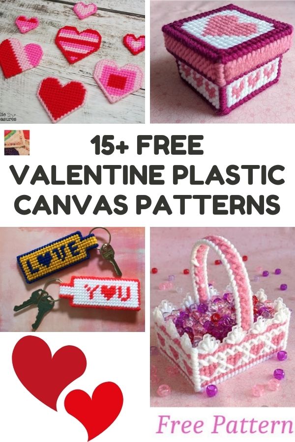 Valentine's Day Cats Basket-Plastic Canvas Pattern or Kit