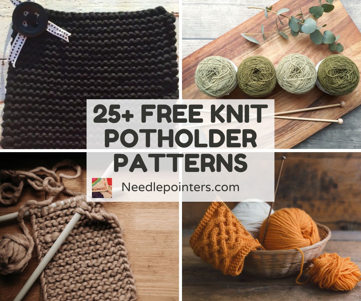 PDF KNITTING PATTERN Easy Knit Rope Potholder, Big Stitches Knitting. 