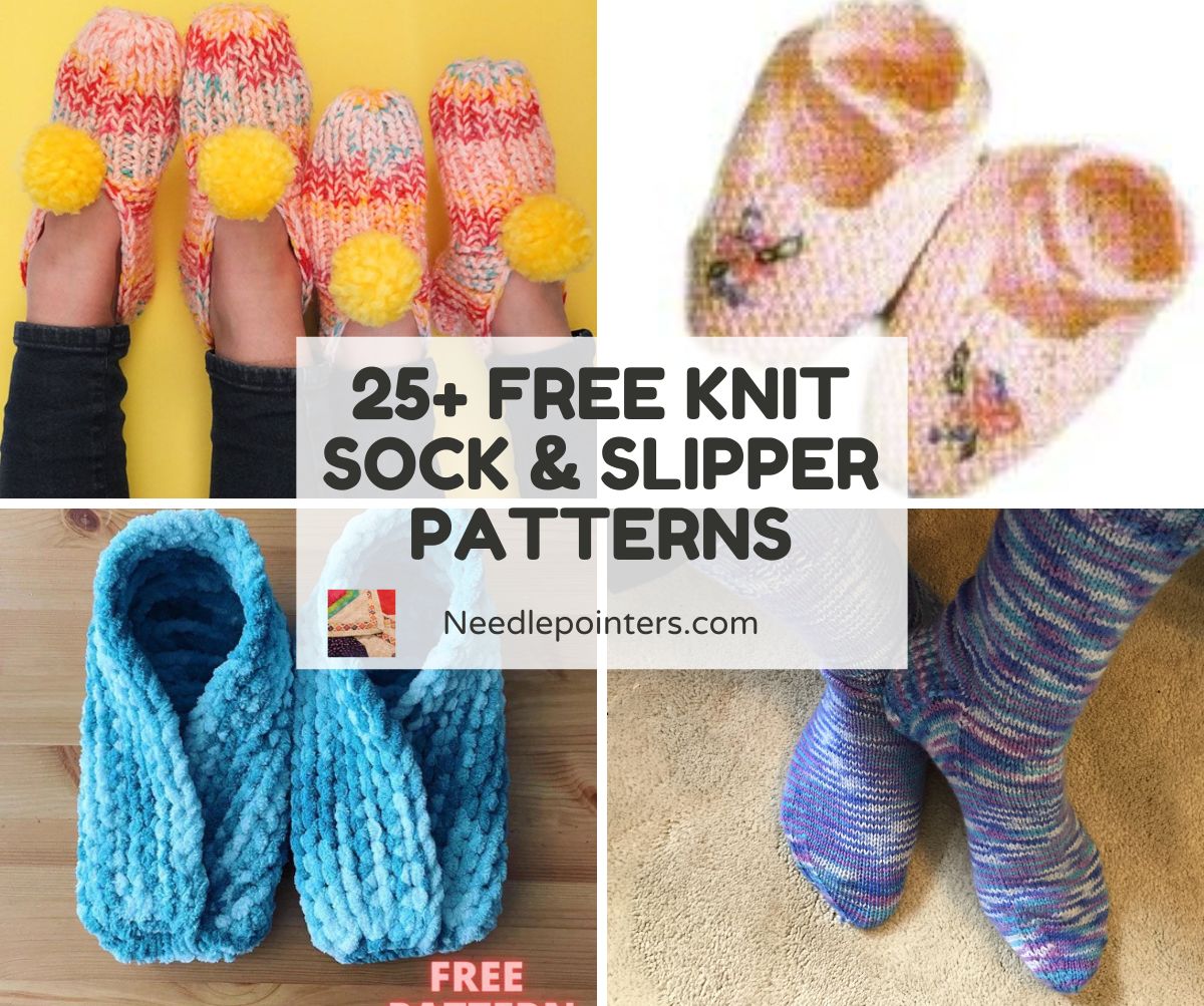 Over 25 Free Knit Sock and Slipper Patterns