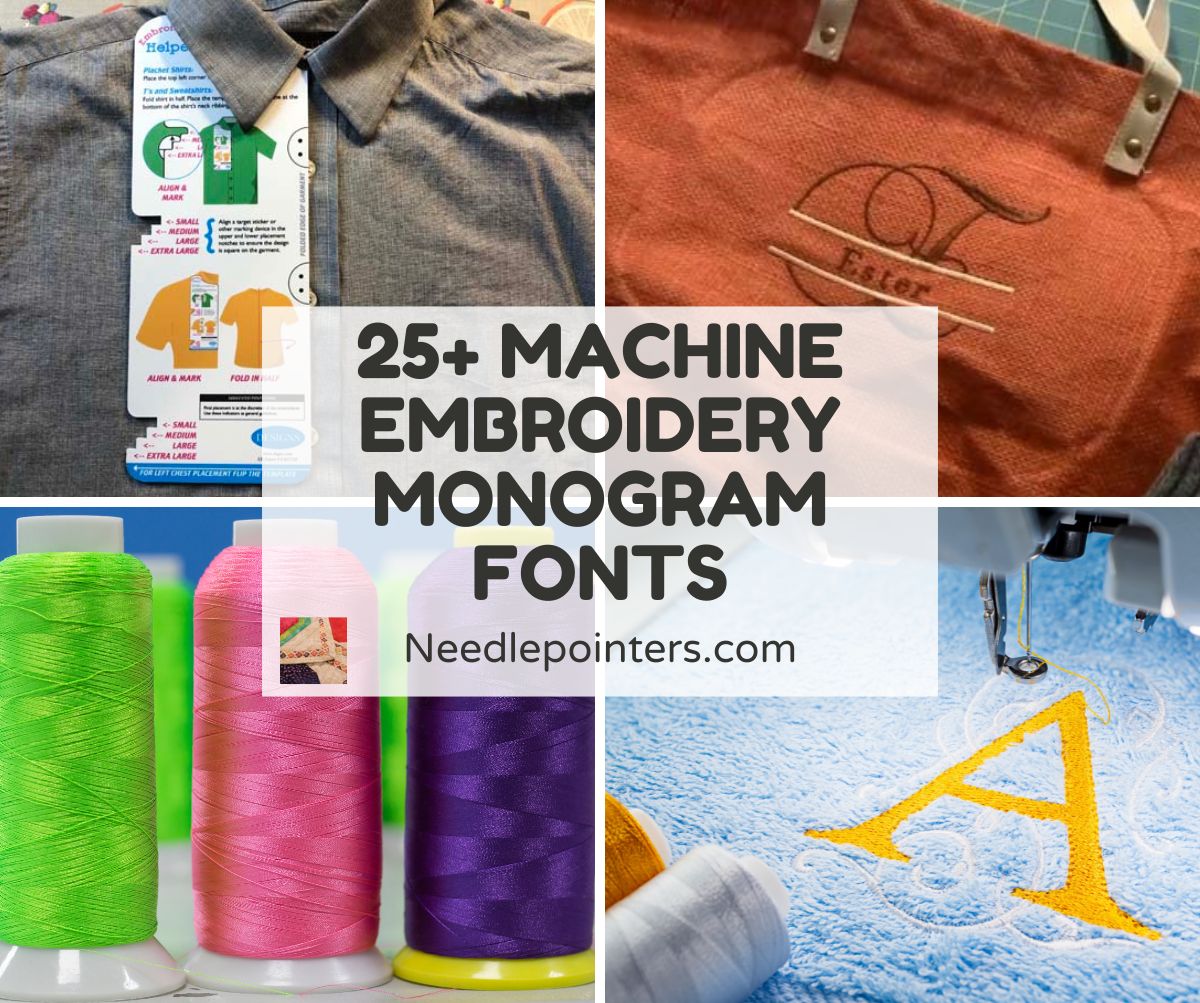 Machine Embroidery Monogram Fonts | Needlepointers.com