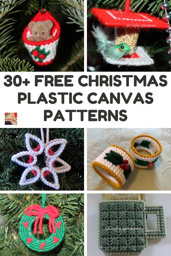 Christmas Ornaments Magnets & Holiday Garland in Plastic Canvas