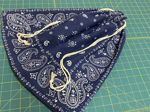 1950's Bandana Homemade Drawstring Bag Polka Dot Cowboy buy