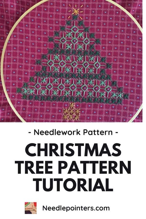 Chicken Scratch Christmas Tree Pattern Tutorial - pin
