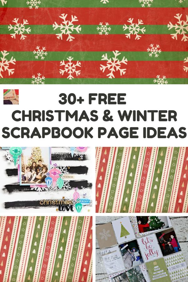 Christmas and Winter Scrapbook Page Layout Ideas