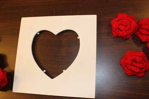 Crocheted Rose Frame