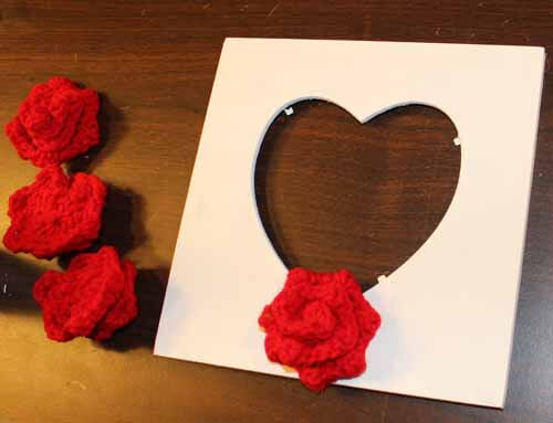 Crocheted Rose Frame