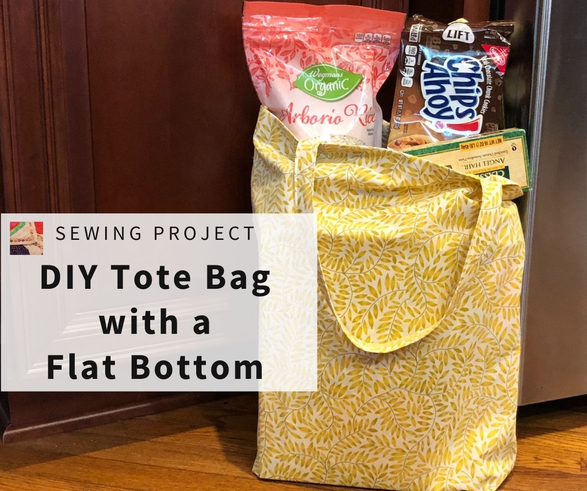 How to Sew a Simple Tote Bag with Flat Bottom and Lining - The