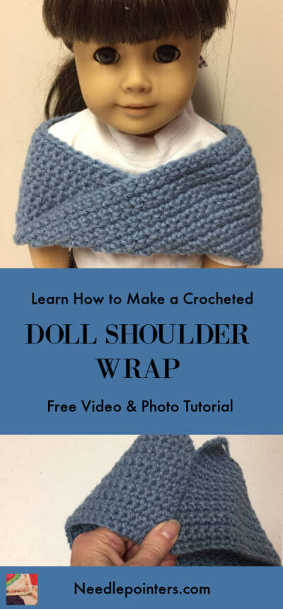 Doll Crocheted Shoulder Wrap - Pin