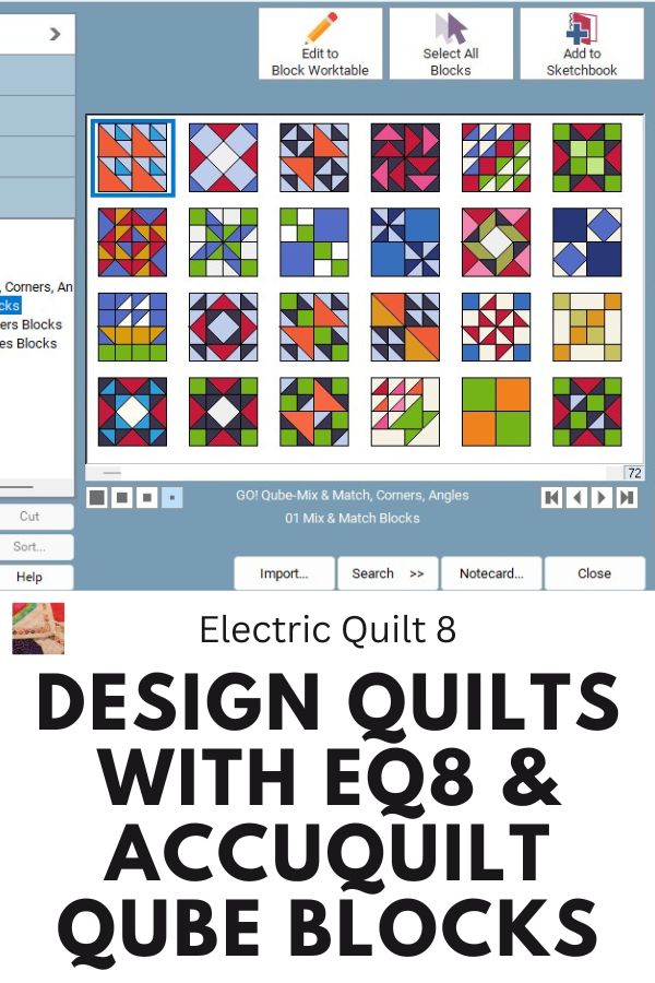 EQ8 Accuquilt Mix & Match Blocks Add-on - FB