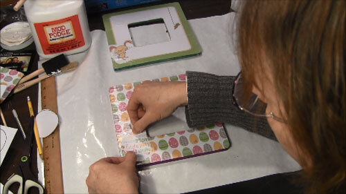 Easter Decoupage Frame - Apply Egg Shape
