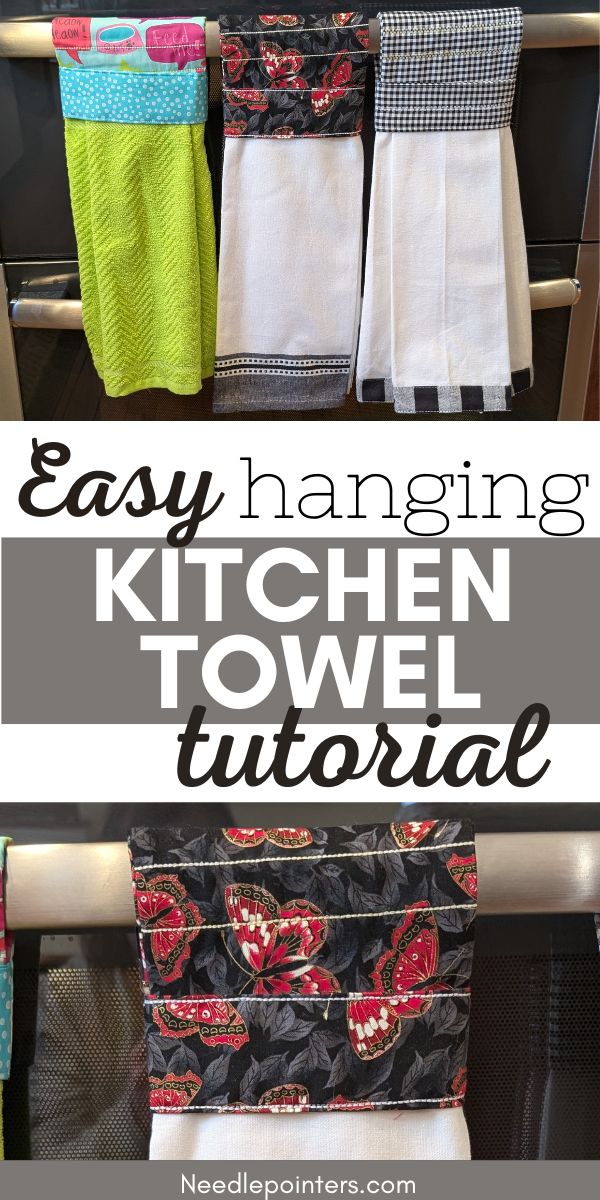 Easy Hanging Kitchen Towel Tutorial - pin