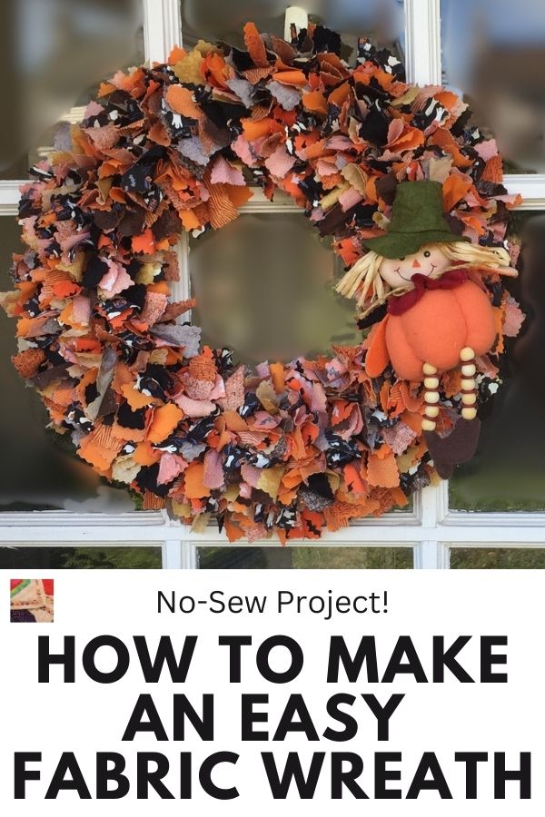 No-Sew Fabric Wreath - pin