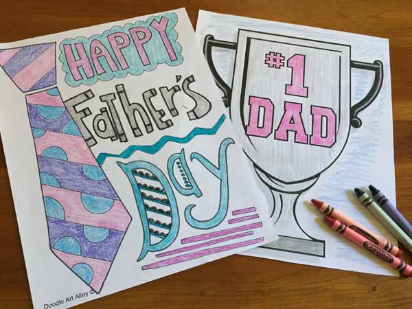 free printable fathers day coloring pages and cards for kids