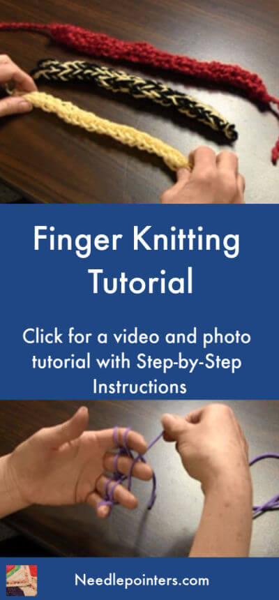 Finger Knitting Tutorial - Pin