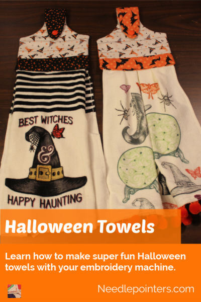 Halloween Towels Machine Embroidered Topper - pin 1