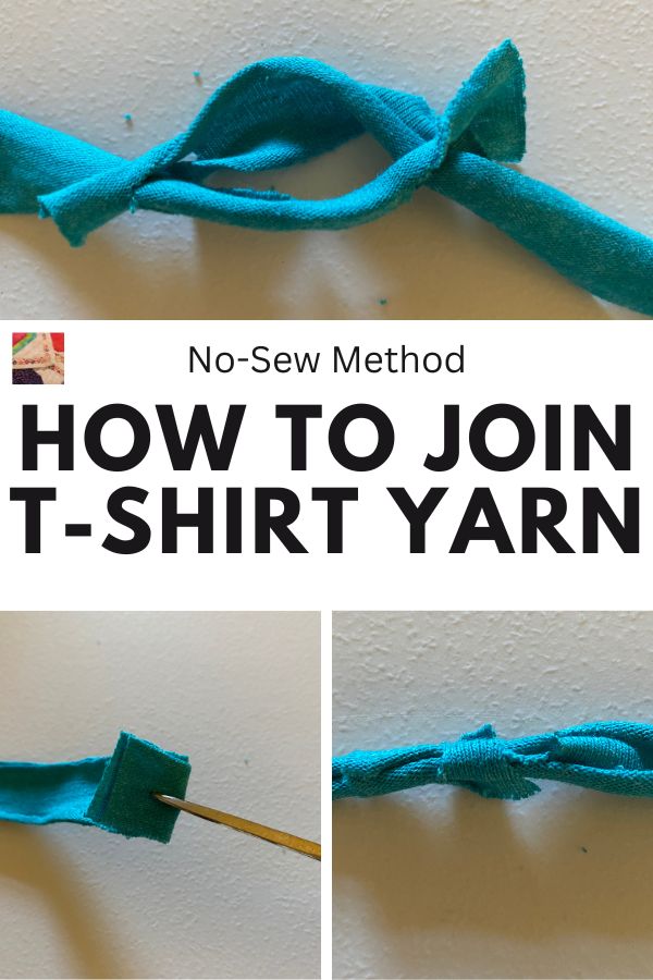 How to  Join T shirt Yarn No Sew Pin