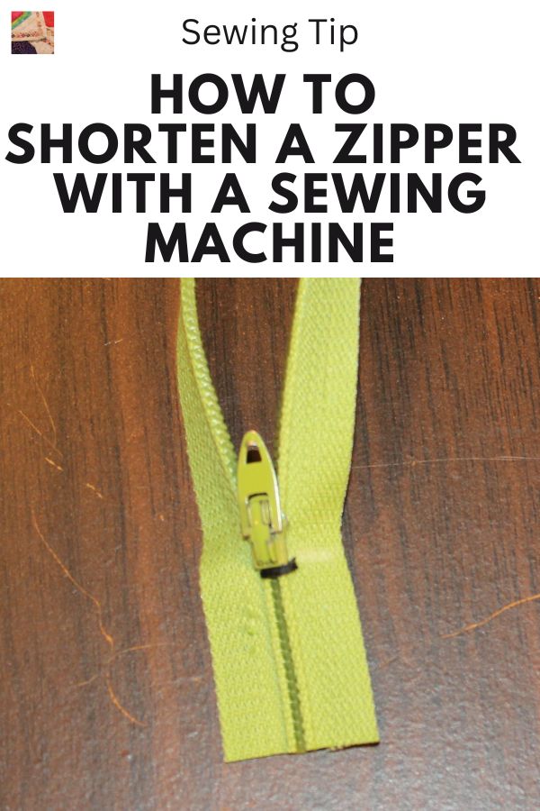 How to Shorten a Zipper with a Sewing Machine - pin