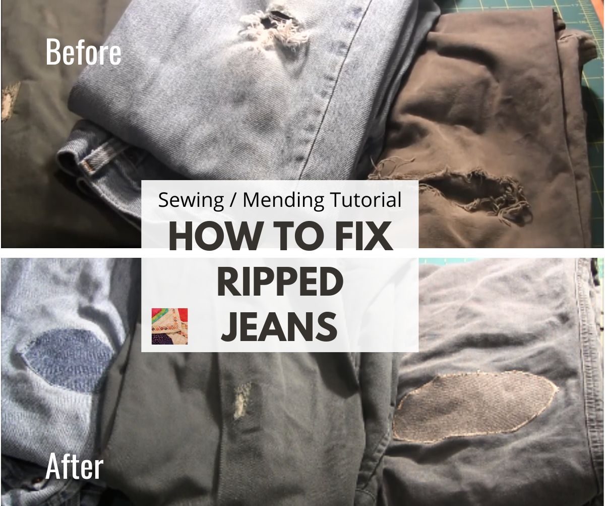 Our Handmade Home How to patch worktrousers  Sewing by the seat of my  pants