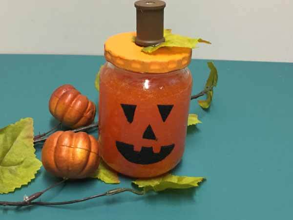 Jack-o-Lantern Slime Pumpkin Jar - Completed