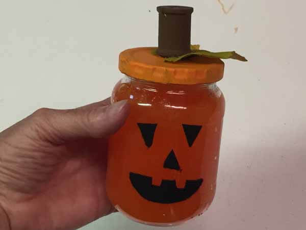 Jack-o-Lantern Slime Pumpkin Jar - Finished