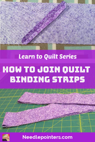 Joining Quilt Binding Strips - pin