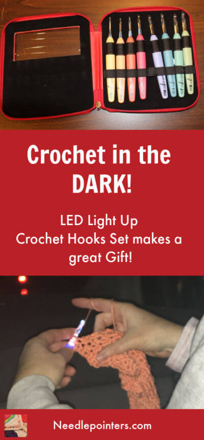 Lighted Crochet Hook Set Review / Crochet With Dark Yarn