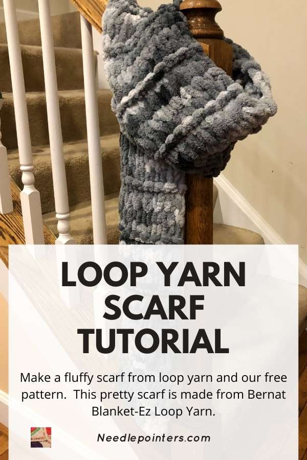 Loop Yarn Adult Scarf Pattern - pin