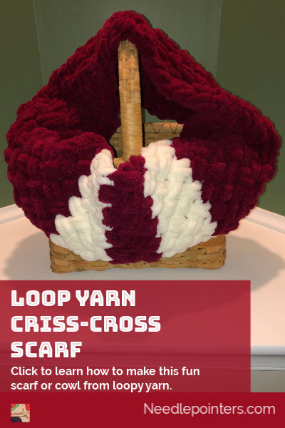 Loop Yarn Criss-Cross Scarf - pin