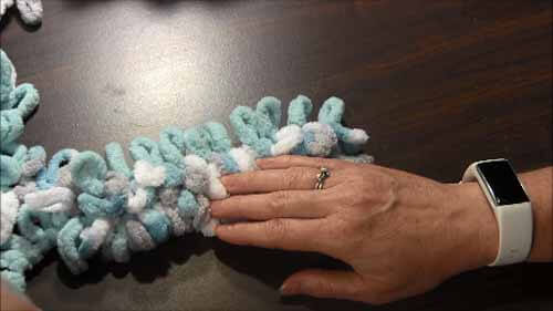 Loop Yarn Loopy Stitch Tutorial - Loops Pushed Back