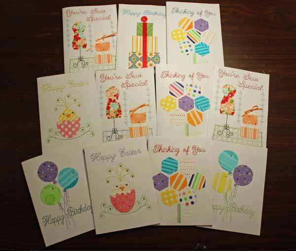 Machine Embroidery Cards on Paper or Cardstock
