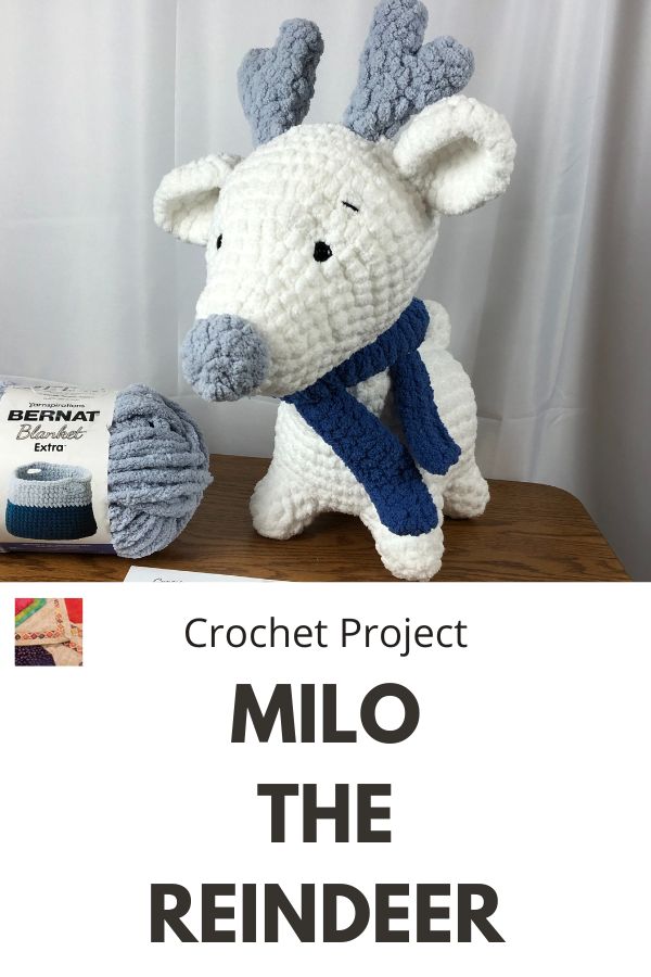 Milo the Reindeer - Crochet project - pin