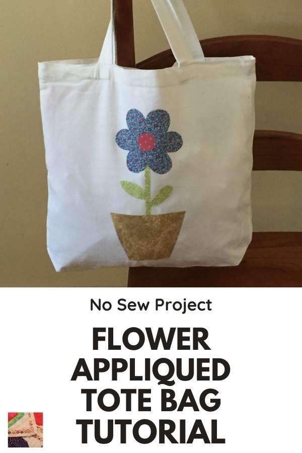 No Sew Flower Appliqued Tote Bag Tutorial - pin