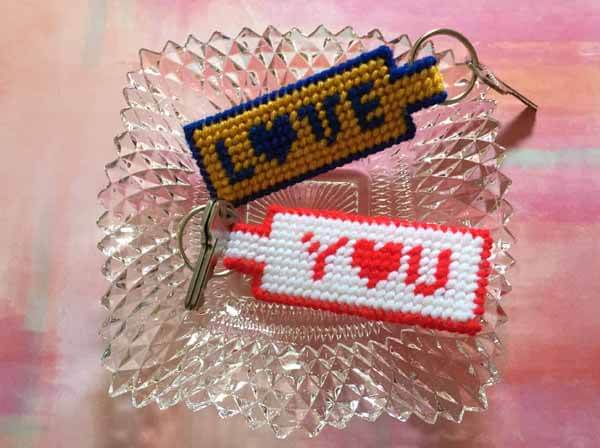 Needlepoint keychain sale canvas