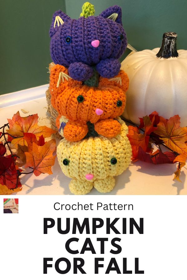 Pumpkin Cats Crochet - pin